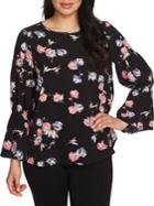 Chaus Graceful Blooms Floral Smocked-sleeve Blouse