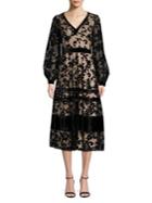 Taylor Embellished V-neck Midi Dress