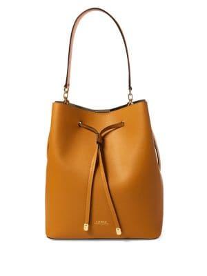 Lauren Ralph Lauren Debby Medium Leather Drawstring Bag