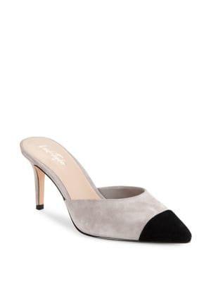 424 Fifth Rainy Pointy Suede Mules