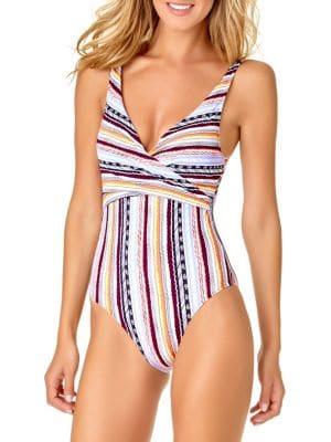 Anne Cole Stormy Seas Striped 1-piece Swimsuit