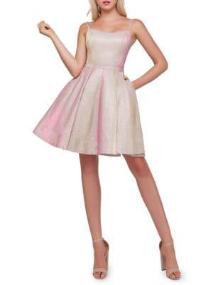 Mac Duggal Fit-&-flare Squareneck Dress