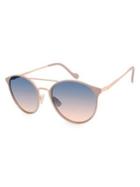 Jessica Simpson 60mm Rose Goldtone Round Sunglasses