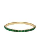 Sole Society Goldtone And Green Jasper Bangle Bracelet
