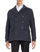 Hardy Amies Wool-blend Notched Collar Peacoat