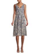 Vince Camuto Lace V-neck Fit-&-flare Midi Dress