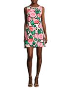 Taylor Sleeveless Rose-print Dress