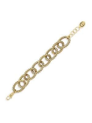 Etienne Aigner Goldtone Textured Link Bracelet