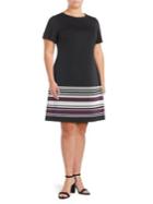 Calvin Klein Plus Striped Hem Fit-and-flare Dress