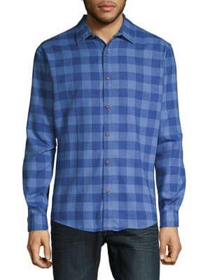 Black Brown Brushed Flannel Buffalo Check Shirt