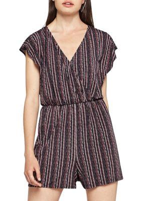 Bcbgeneration Birchy Stripes Surplice Romper