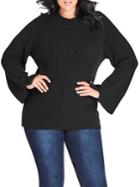 City Chic Plus Enchanting Knit Cross-hatch Sweater