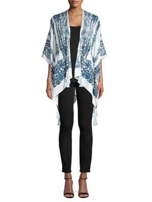 Vince Camuto Floral Kimono Sleeve Shawl