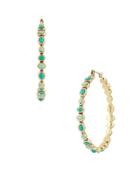Lucky Brand Tropical Turquoise Beaded Hoop Earrings/2-inch