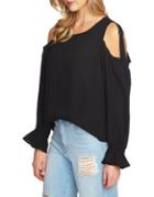 1.state Bell-sleeve Cold-shoulder Blouse