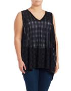Mblm By Tess Holliday Sheer Plaid Tank Top