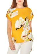 Dorothy Perkins Floral-print Roll-sleeve Top