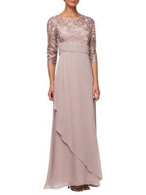 Alex Evenings Floral Embroidered Dress
