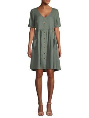 Vero Moda Short-sleeve Mini Button-front Dress