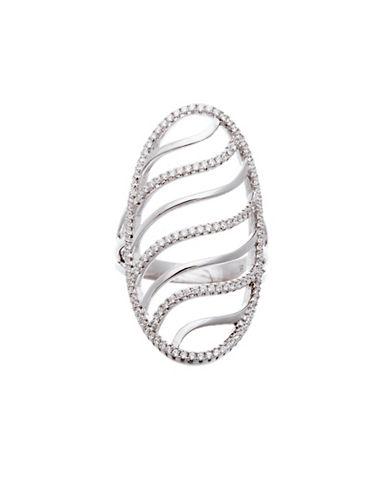 Lord & Taylor Cubic Zirconia Wavy Oval Shield Ring