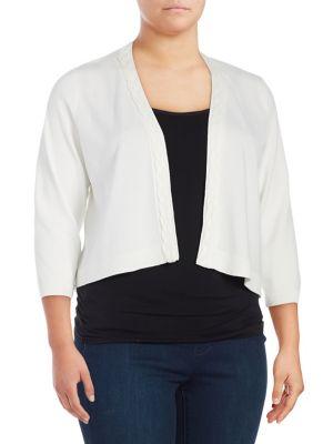 Calvin Klein Plus Braid-trim Shrug