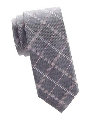 Michael Michael Kors Multi Texture Plaid Silk Tie