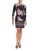 Vince Camuto Long Sleeve Floral Printed Dress