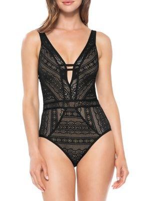 Becca By Rebecca Virtue Color Play Plunging One-piece Swimsuit