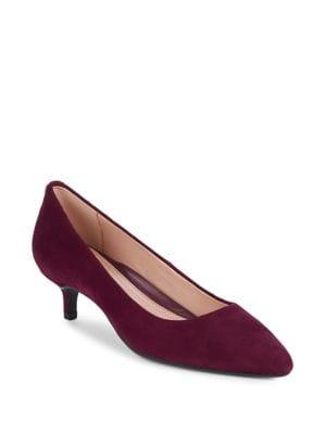 Taryn Rose Nadia Kitten Heel Silky Suede Pumps