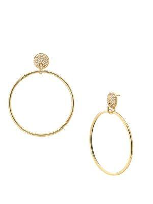 Michael Kors Mercer Link 14k Goldplated & Crystal Oversized Hoop Earrings