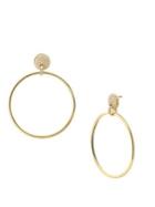 Michael Kors Mercer Link 14k Goldplated & Crystal Oversized Hoop Earrings