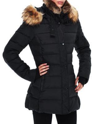 S13 Matte Chelsea Faux Fur Quilted Coat