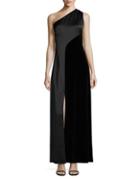 Laundry By Shelli Segal Satin One-shoulder Gown