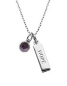Lord & Taylor Africa Amethyst And Sterling Silver Hope Pendant Necklace