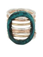 Robert Lee Morris Collection Hearts Tri-tone Stacked Ring