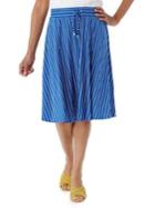 Olsen Santorini Drawstring Stripe Midi Skirt