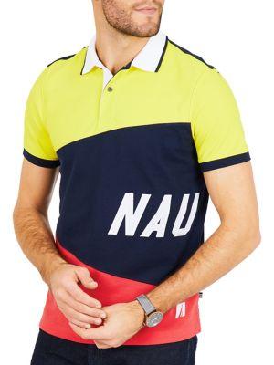 Nautica Slim Fit Moisture Wicking Color Block Signature Polo Shirt