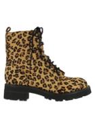 Mia Maverick Leopard Pony-hair Lace-up Boots