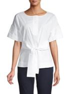 Donna Karan Self-tie Cotton Blend Top