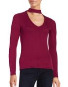 Design Lab Lord & Taylor Long Sleeve Cutout Knit Top