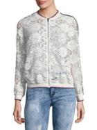 Design Lab Lord & Taylor Lace Bomber Jacket