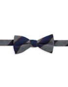 Black Brown Adjustable Striped Bow Tie