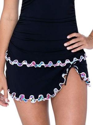 Profile By Gottex Fantasia Side-slit Skirted Swim Bottoms