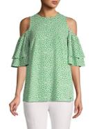 Michael Michael Kors Butterfly-print Cold-shoulder Top