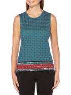 Rafaella Petite Mixed-print Cotton Top