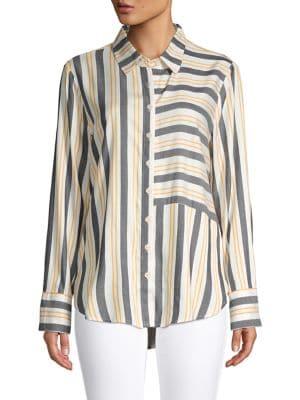 Alexander Jordan Striped Button-down Blouse