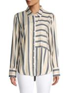 Alexander Jordan Striped Button-down Blouse