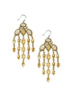 Lucky Brand Goldtone, Mother Of Pearl And Epoxy Stone Statement Earrings