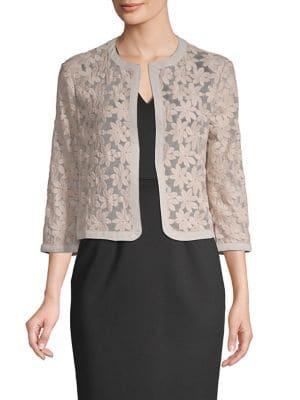 Anne Klein Floral Open Front Cardigan