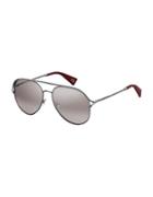 Marc Jacobs 58mm Ruthenium Aviator Sunglasses